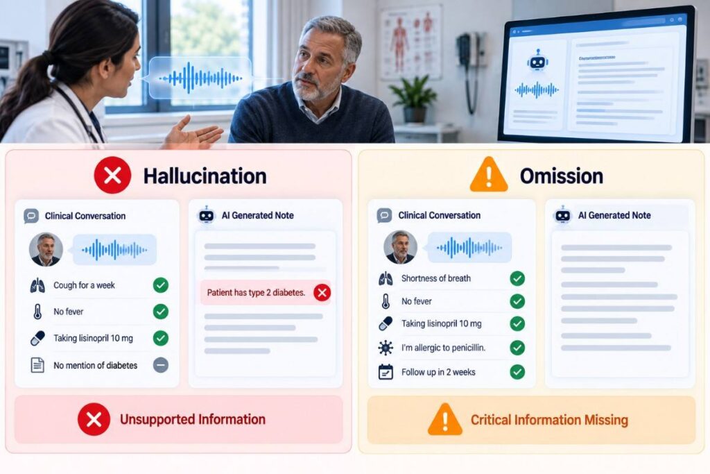 Hallucination and Omission Rates Need Separate Measurement